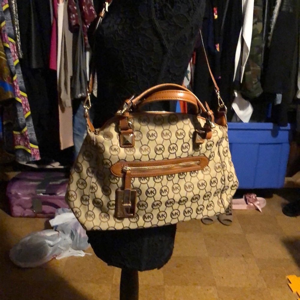 Brown and Tan Michael Kors Purse